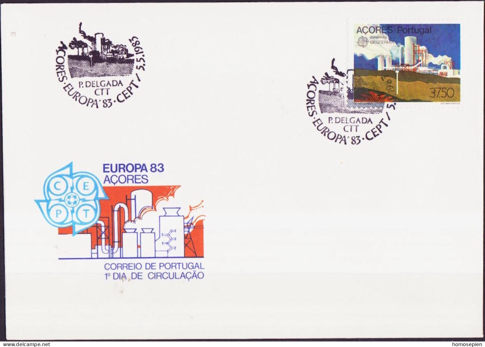 Europa CEPT 1983 Açores - Azores - Azoren - Portugal FDC Y&T N°345 - Michel N°356 - 37,50e EUROPA - 1983