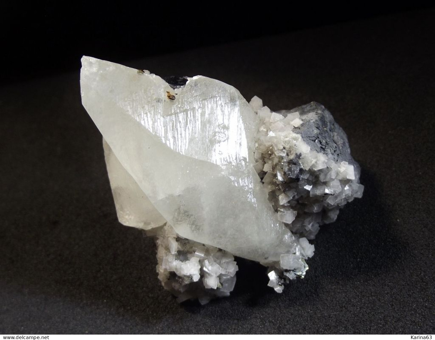 Calcite With Galena ( 4.5 X 3 X 2 Cm ) Sweetwater Mine - Ellington - Reynolds County - Missouri, USA - Mineralien