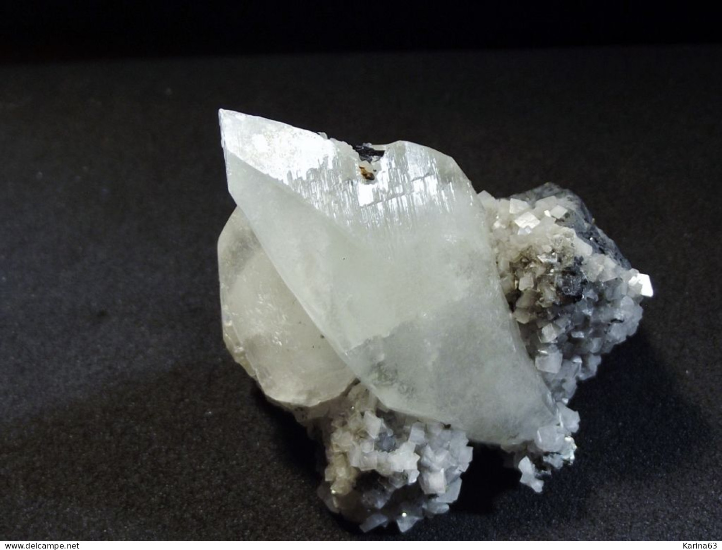 Calcite With Galena ( 4.5 X 3 X 2 Cm ) Sweetwater Mine - Ellington - Reynolds County - Missouri, USA - Mineralen