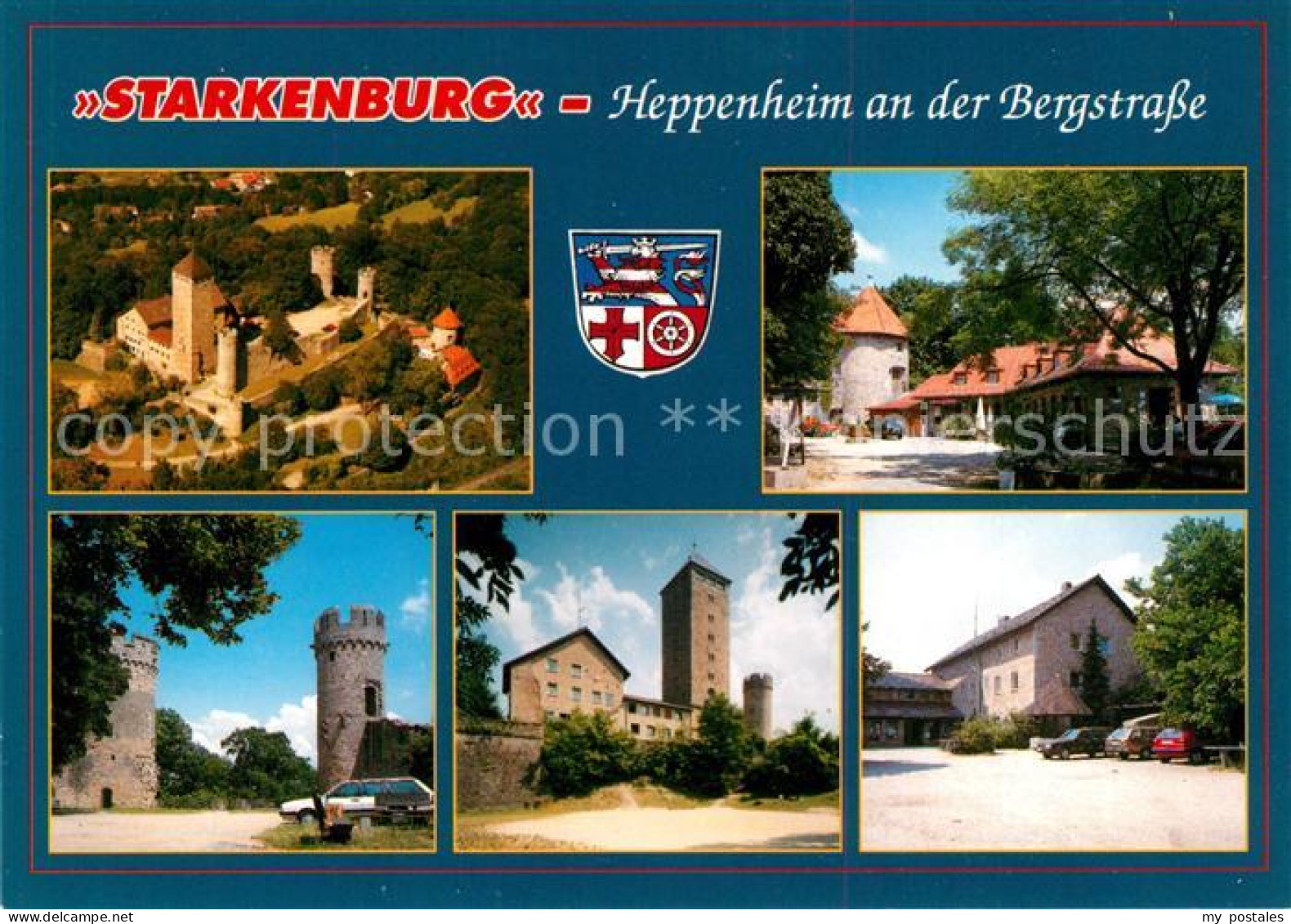 73230334 Heppenheim Bergstrasse Starkenburg Berggaststaette Fliegeraufnahme Wapp - Heppenheim