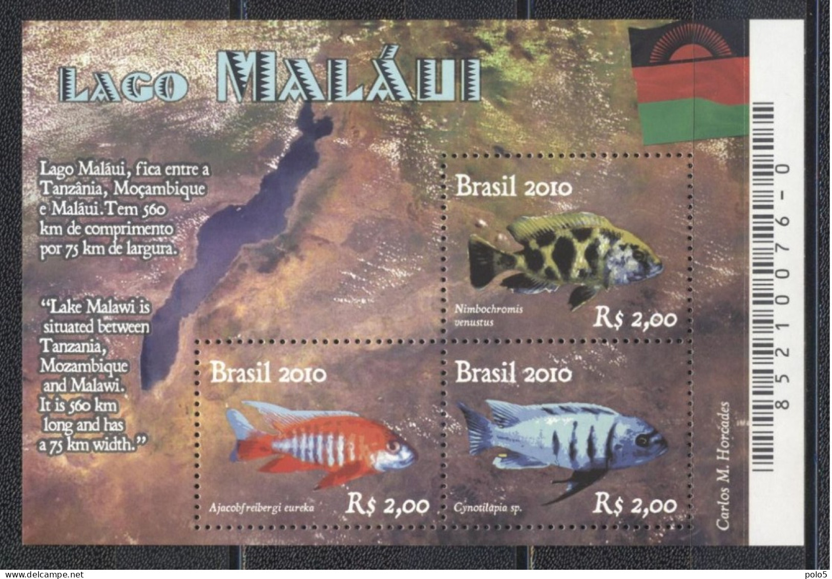 Brazil 2010-Fish -Diplomatic Relation-Brazil Malawi - Ungebraucht