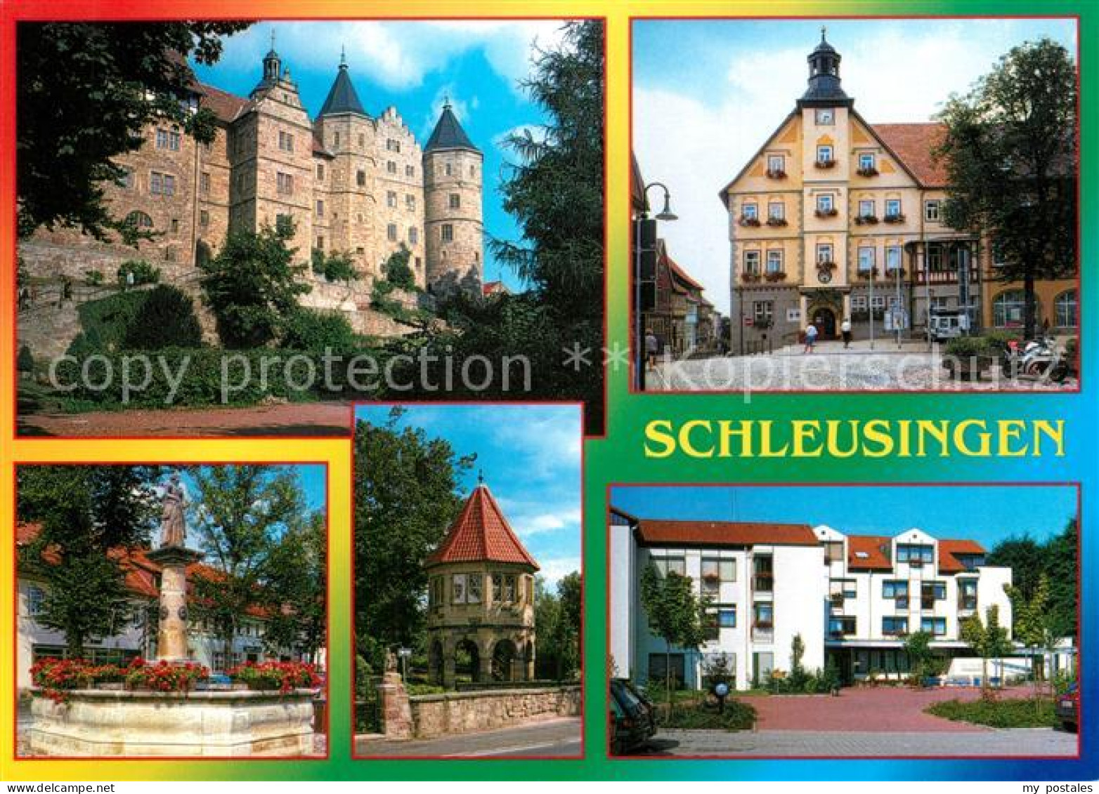 73230111 Schleusingen Schloss-Bertholdsburg Rathaus Elisabeth-Brunnen Brunnenhau - Schleusingen