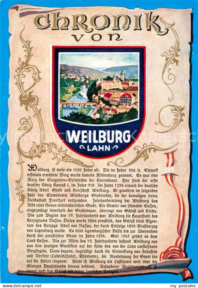 73230077 Weilburg Panorama Chronik Weilburg - Weilburg