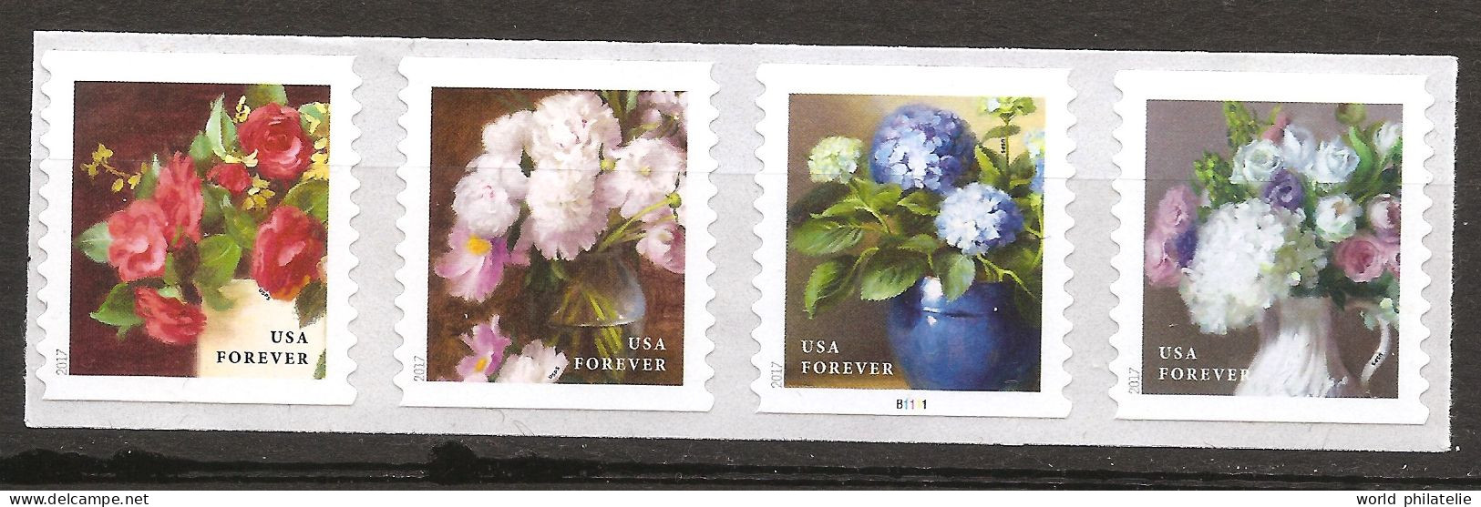 Etats-Unis D'Amérique USA 2017 N° 5060a/ 3a ** Fleurs, Jardin, Vase, Hortensia, Hydrangea, Pivoine, Forsythia, Camélia - Unused Stamps