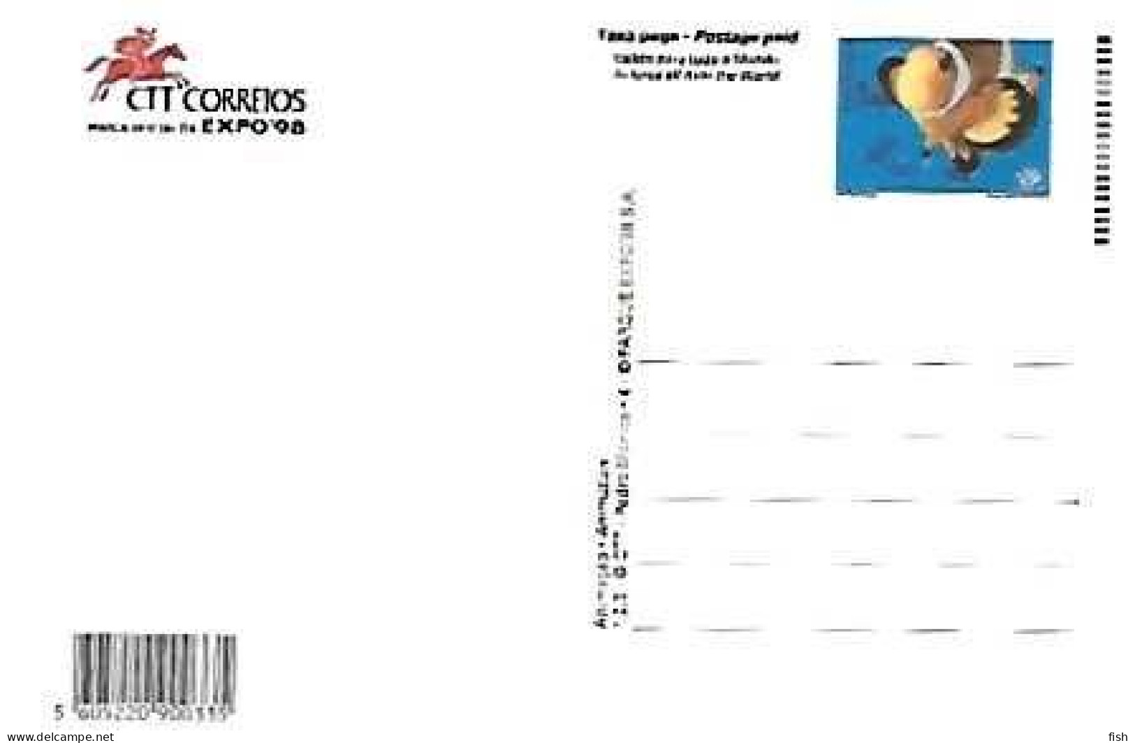 Portugal ** & Postal Stationery, Postage Paid, Expo 98, Animation, Multi, 1998 (3403) - Inaugurazioni