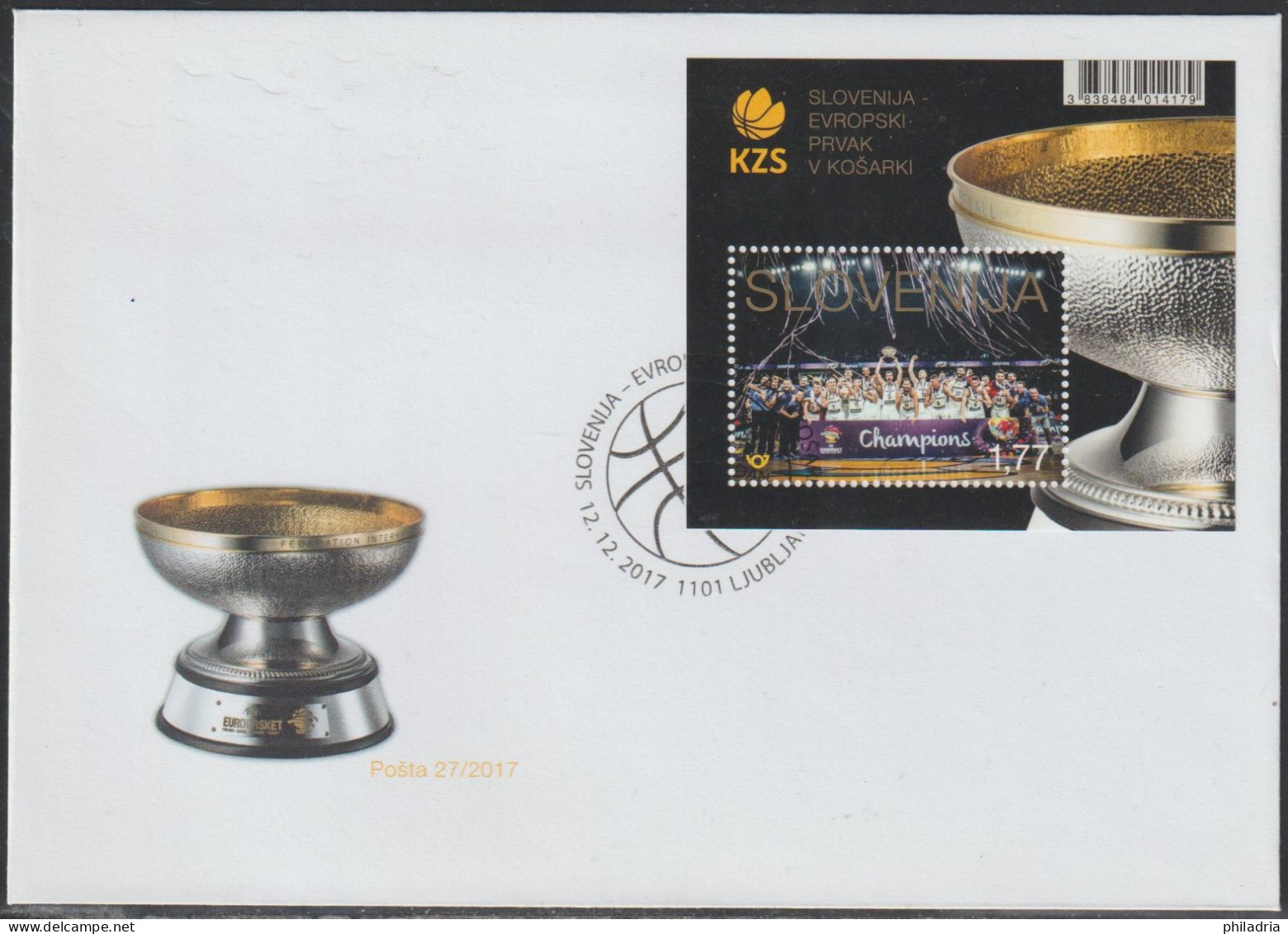 Slovenia, 2017, Basketball, European Championships, FDC - Basket-ball