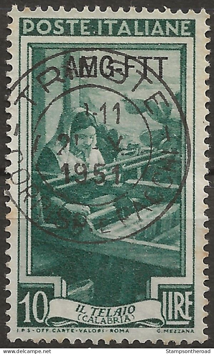 TZA94U2 - 1950/54 Trieste Zona A, Sassone Nr. 94, Francobollo Usato Per Posta °/ - Used