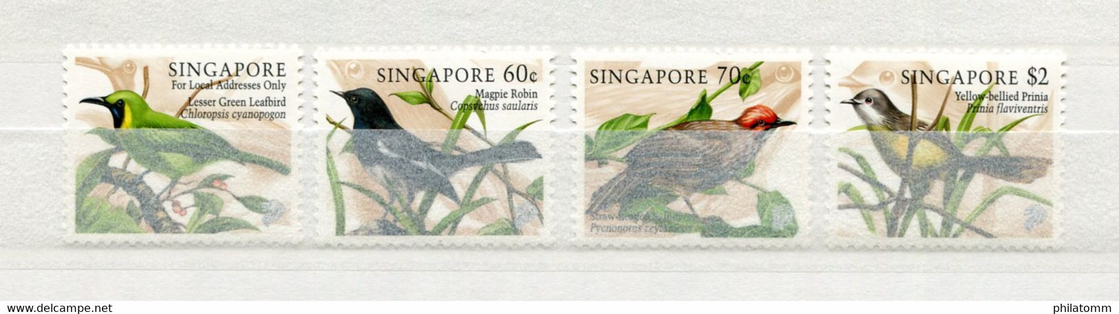 Singapur - Mi.Nr. 877 / 880 - "Einheimische Singvögel" " ** / MNH (Jahr 1998) - Singapore (1959-...)