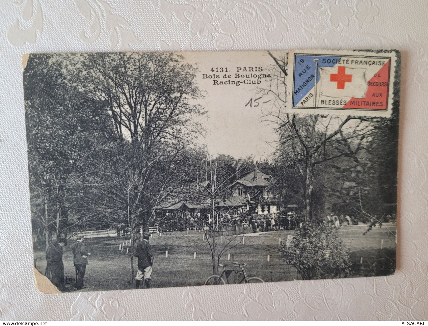 Paris Bois De Boulogne , Timbre Société Française De Blessés Militaires - Croix-Rouge