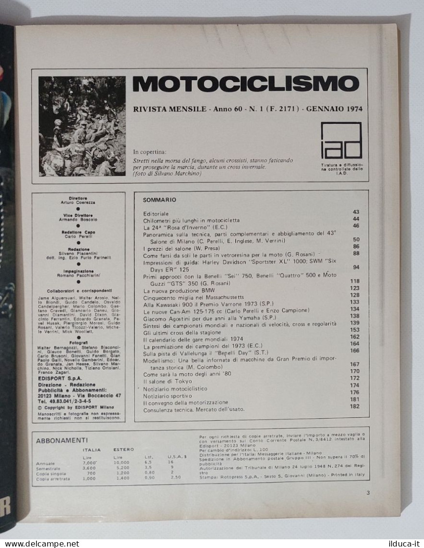 37875 Motociclismo 1974 A. 60 N. 1 - Harley Davidson 1000; SWM 125 - Engines