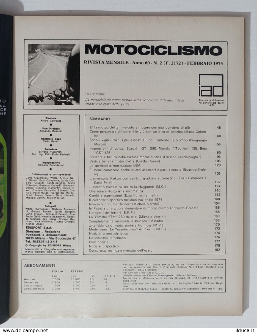 37876 Motociclismo 1974 A. 60 N. 2 - Suzuki 380; Beta 125; Mondial 125 - Engines