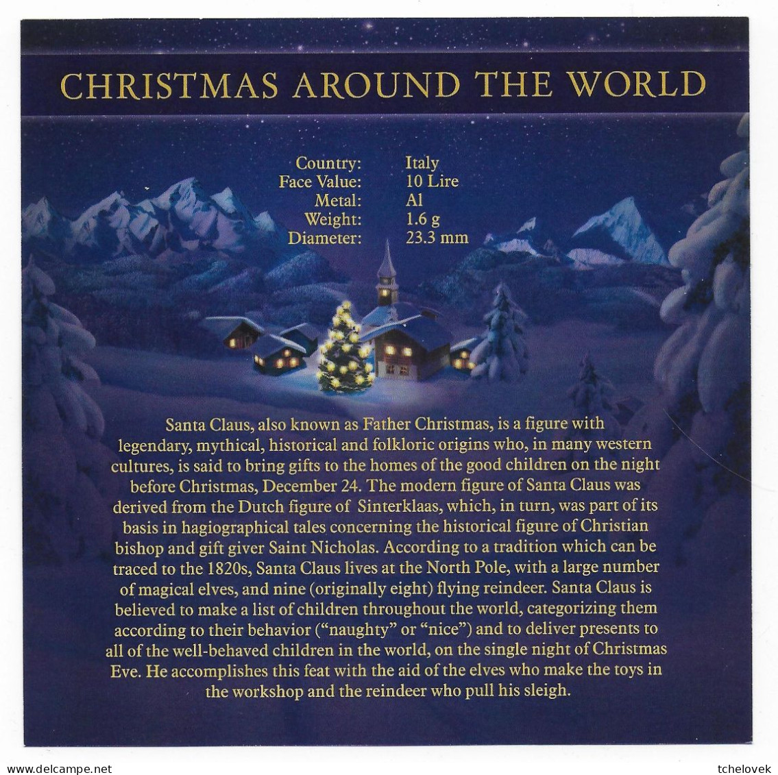 (Monnaies). Italie. Italia. Noel. Chrismas Around The World. 10 Lires X7 Coffret - Other & Unclassified