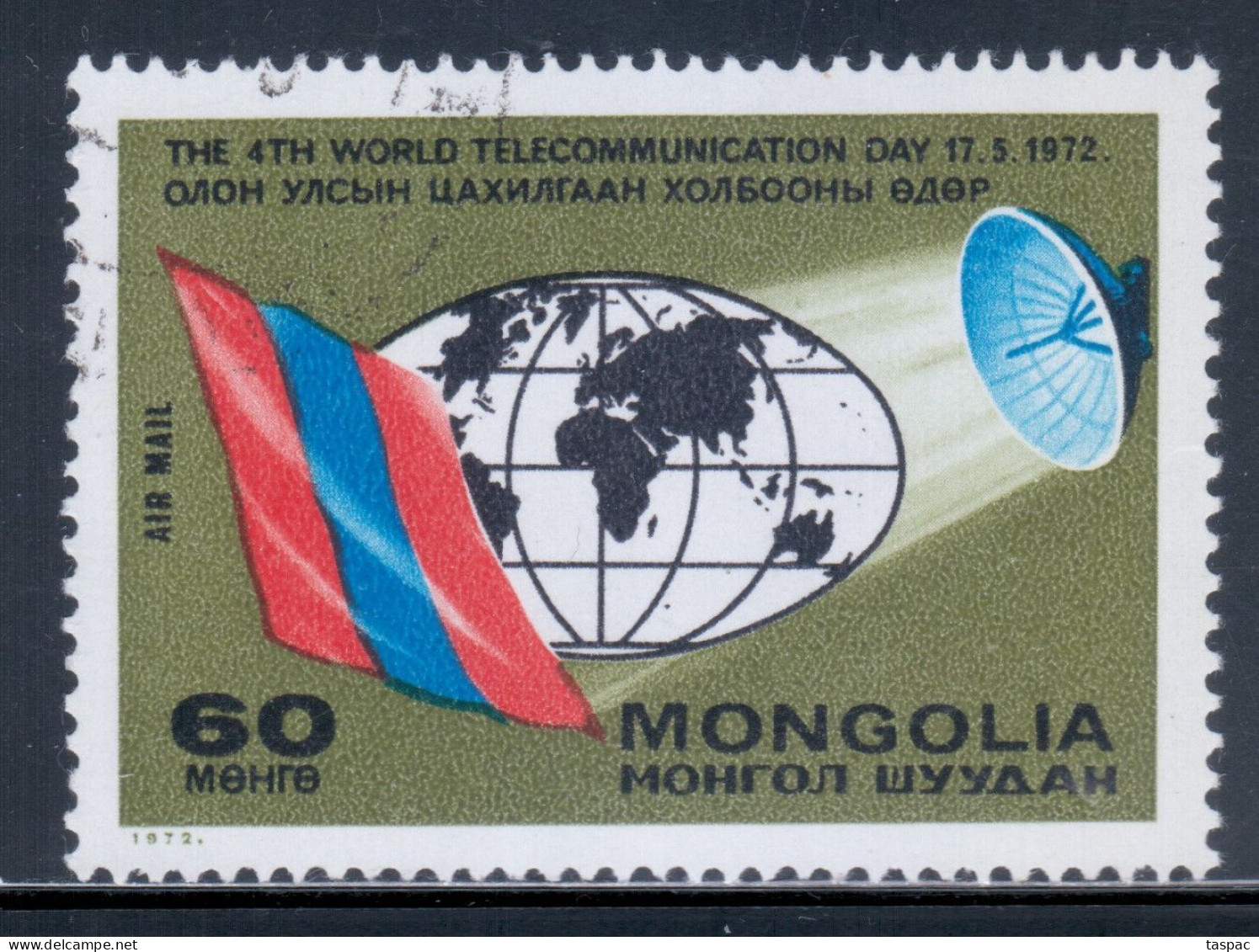 Mongolia 1972 Mi# 701 Used - Intl. Telecommunications Day / Space - Mongolei