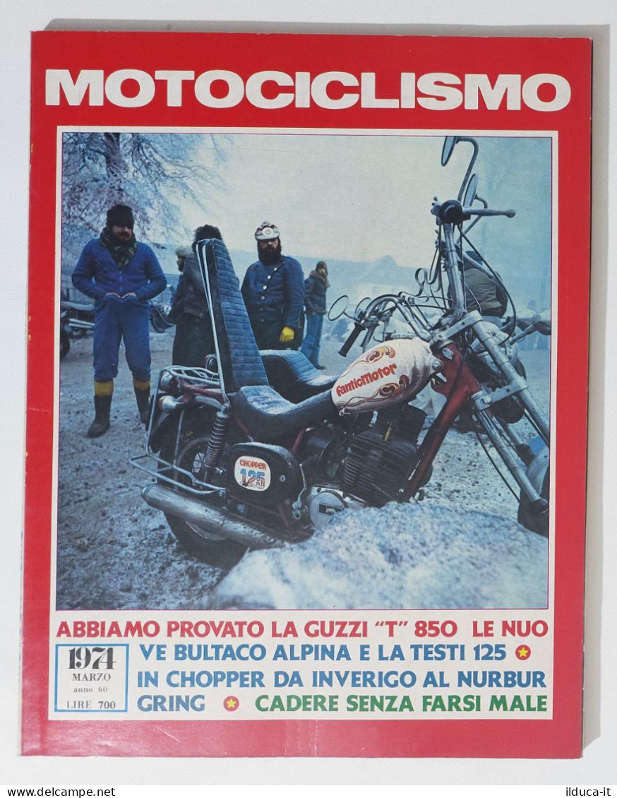 37877 Motociclismo 1974 A. 60 N. 3 - Guzzi T 850; Bultaco Alpina; Testi 125 - Motoren