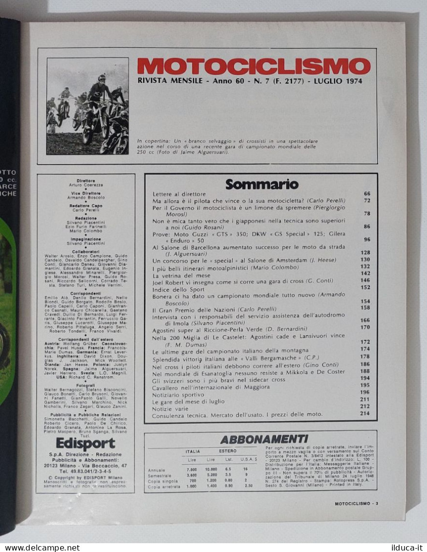 37888 Motociclismo 1974 A. 60 N. 7 - Moto Guzzi GTS 350; DKW GS Special 125 - Moteurs