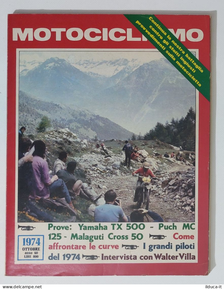 37894 Motociclismo 1974 A. 60 N. 10 - Yamaha TX 500; Malaguti Cross 50 - Motori