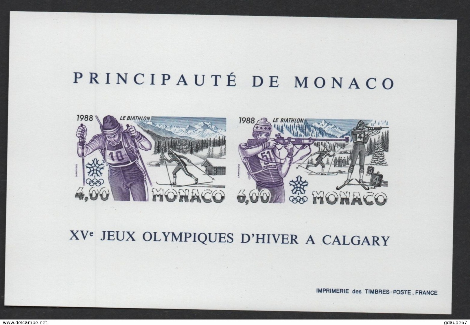 MONACO 1988 - BF BLOC FEUILLET NON DENTELE - N° 40 A ** MNH - IMPERFORATED - Blokken