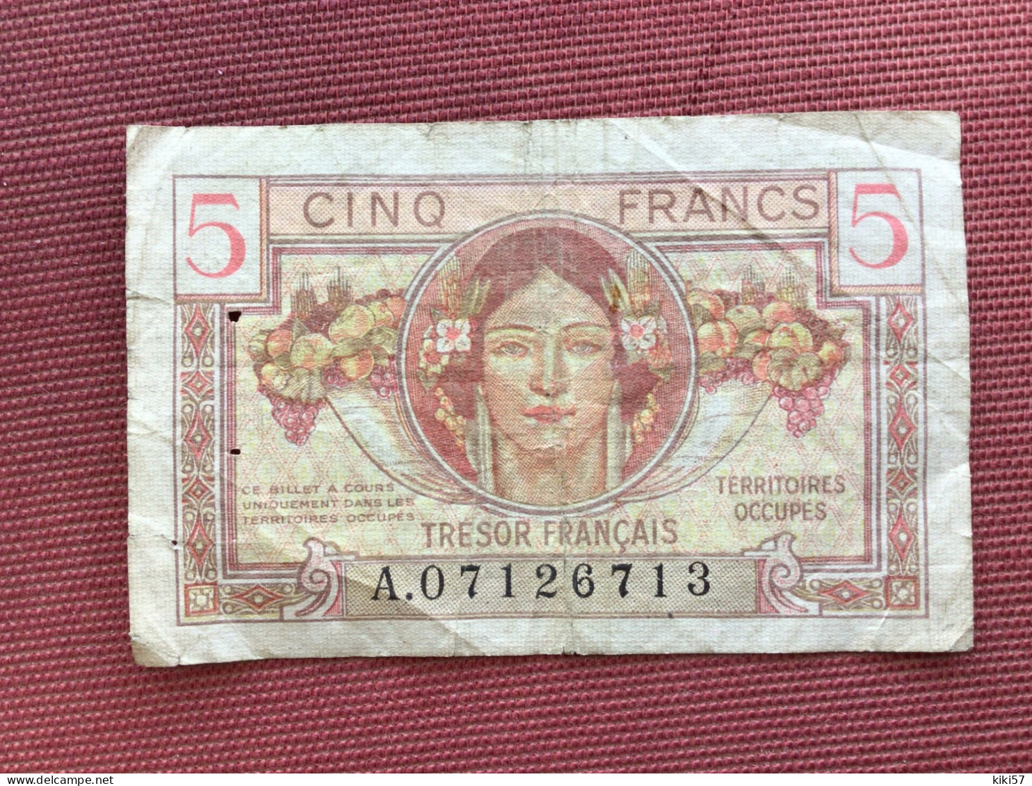 TRÉSOR FRANÇAIS Billet De 5 Francs Territoire Occupé - 1947 Tesoro Francese