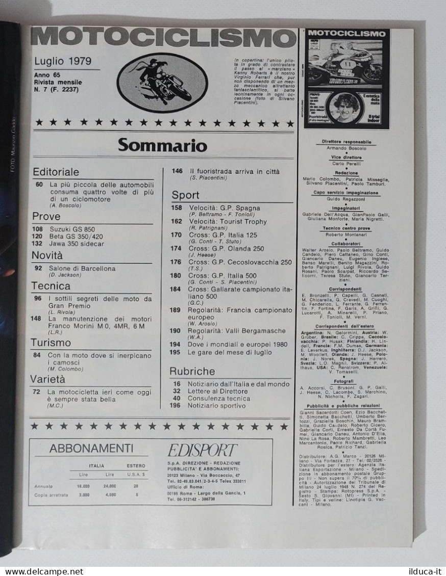 37904 Motociclismo 1979 A. 65 N. 7 - Suzuki GS 850; Trial Indoor; Fuoristrada - Engines