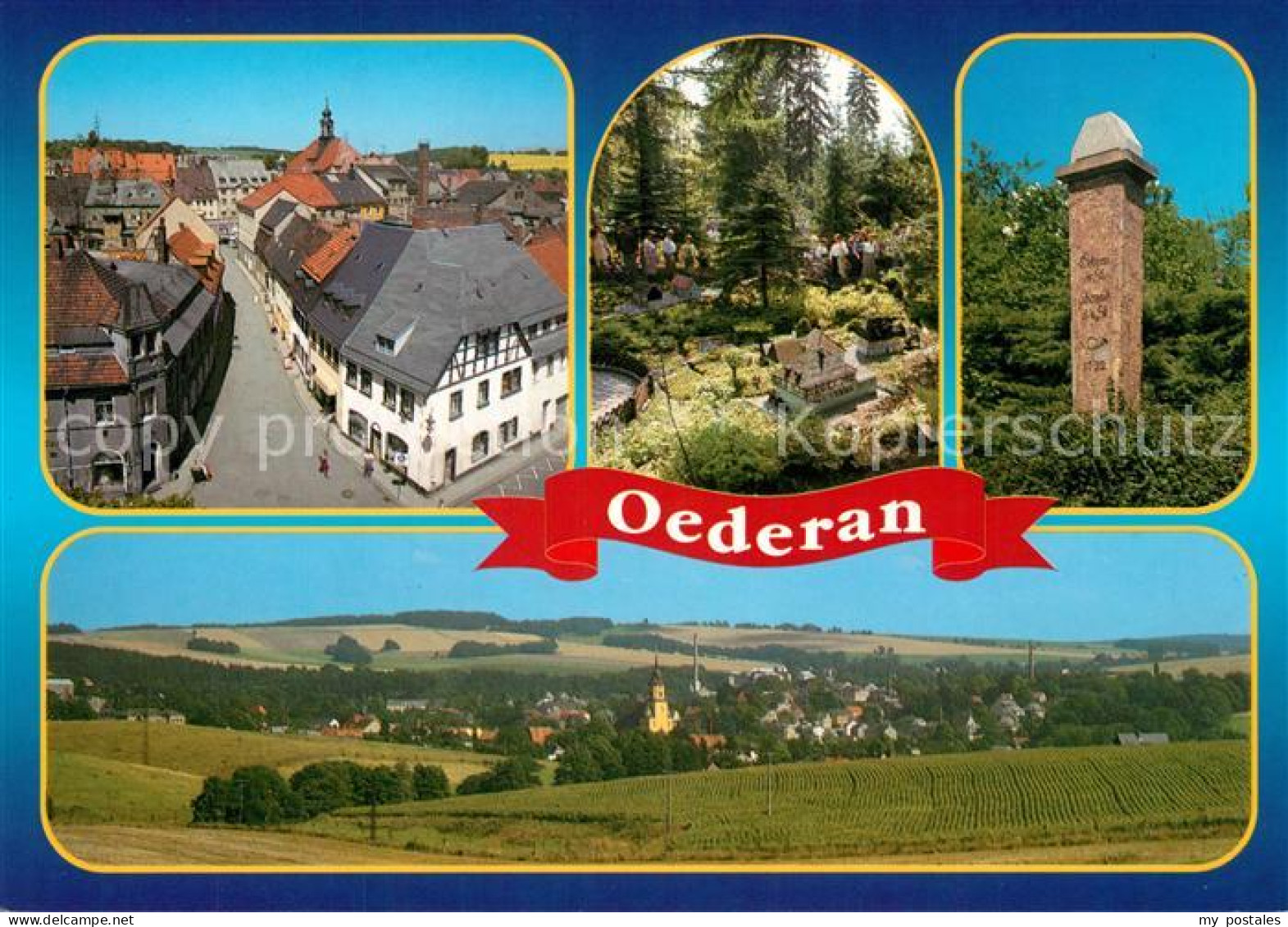 73229006 Oederan Kleine Kirchgasse Klein Erzgebirge Postdistanzsaeule Panorama O - Oederan