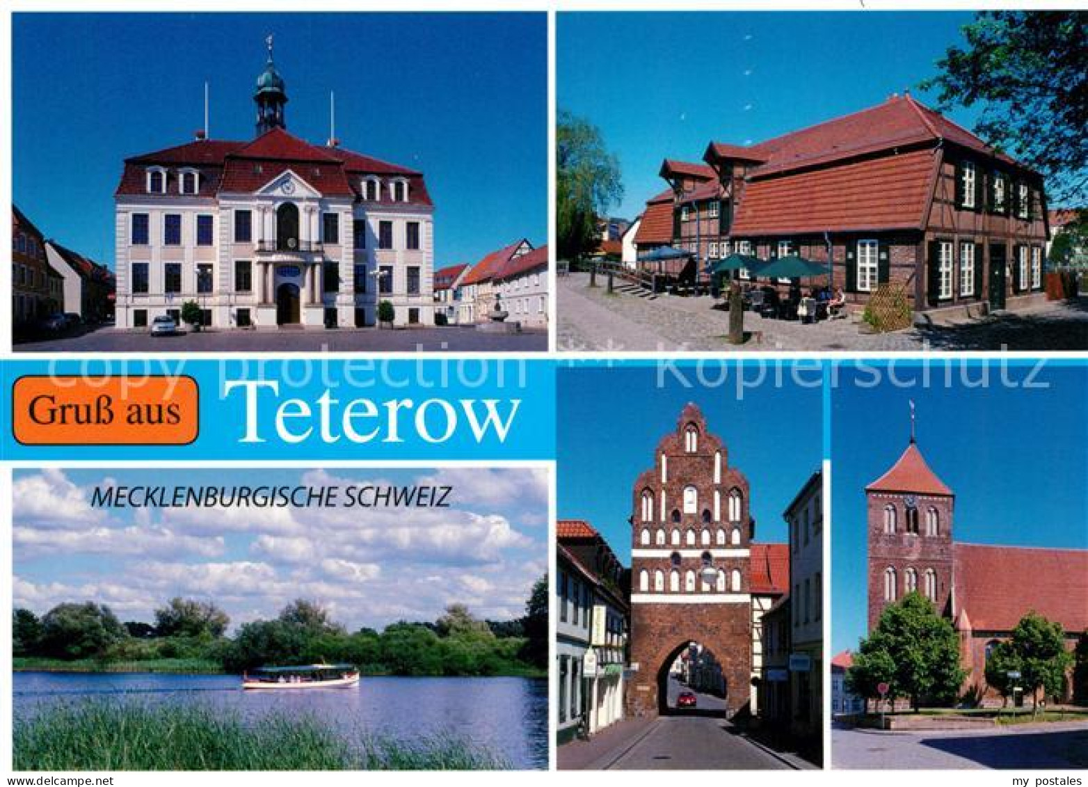 73228975 Teterow Mecklenburg Vorpommern Rathaus Stadtmuehle Teterower See Malche - Teterow