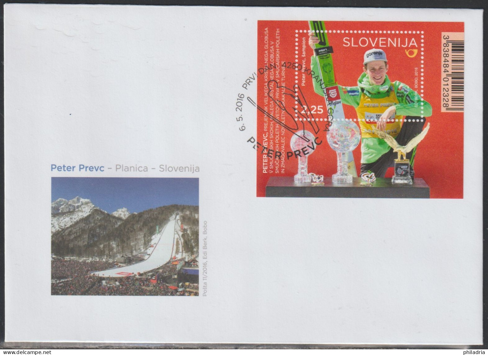 Slovenia, 2016, Ski Jumping, Peter Prevc, FDC - 2018