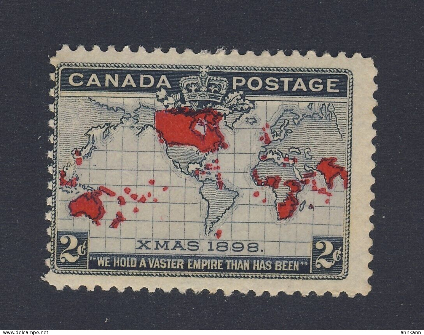 1898 Canada X-mas Map Stamp #86-2c MNH Fine Guide Value = $35.00 - Nuevos