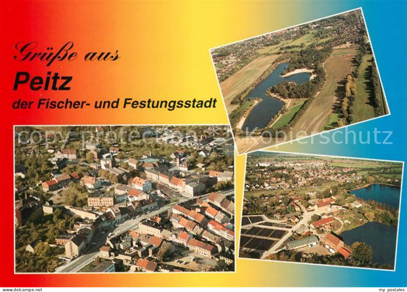 73228814 Peitz Fliegeraufnahme Stadtbild Badesee Garkoschke Peitzer Teichlandsch - Peitz