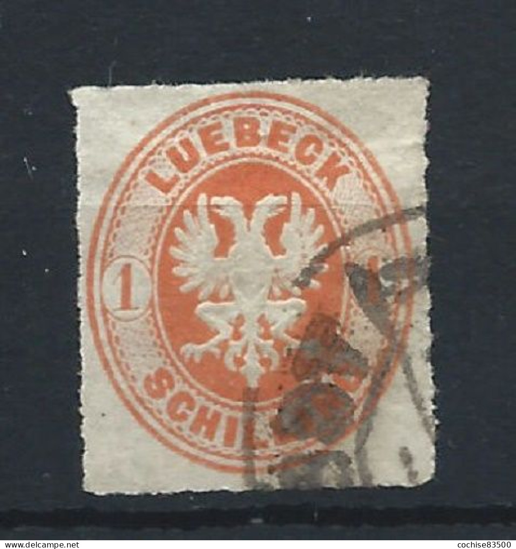 Allemagne - Lübeck N°9B Obl (FU) 1867 - Armoiries (Cat. Michel) Percés En Lignes 10 - Lubeck
