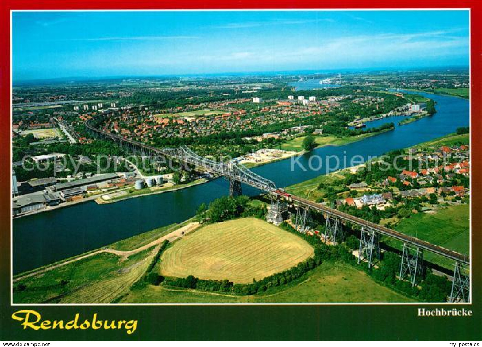 73228723 Rendsburg Hochbruecke Nord Ostsee Kanal Fliegeraufnahme Rendsburg - Rendsburg