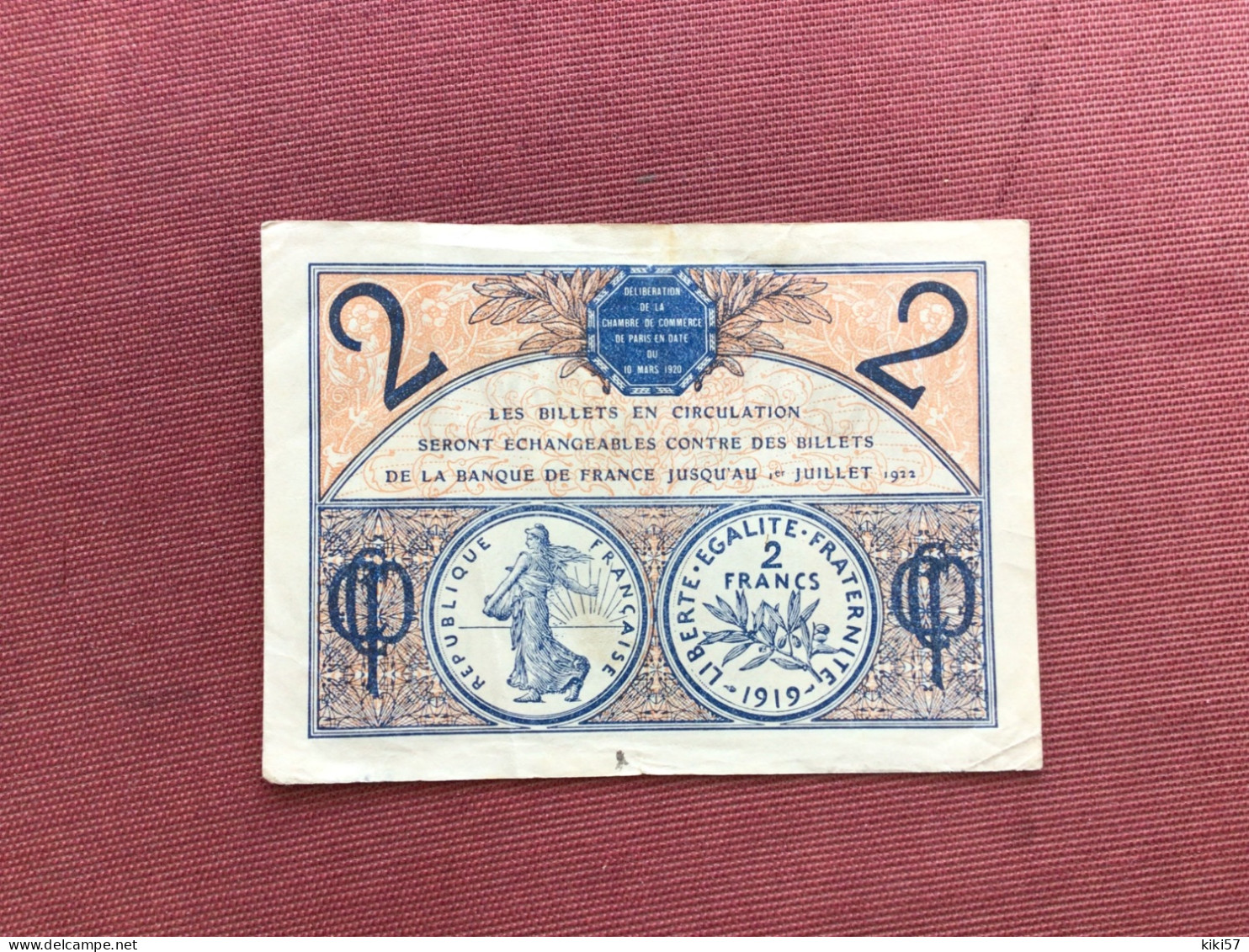 PARIS Billet De 2 Francs - Bons & Nécessité