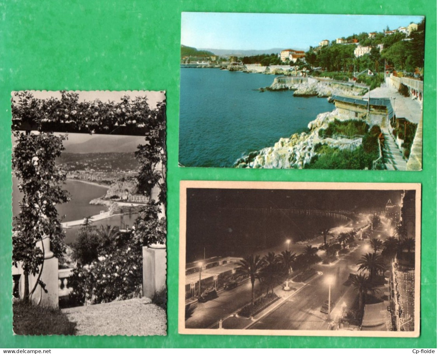 06 - " NICE ENTRE LES FLEURS ", " PROMENADE DES ANGLAIS " & " ROUTE EN CORNICHE " . 3 CPSM - Réf. N°38564 - - Konvolute, Lots, Sammlungen