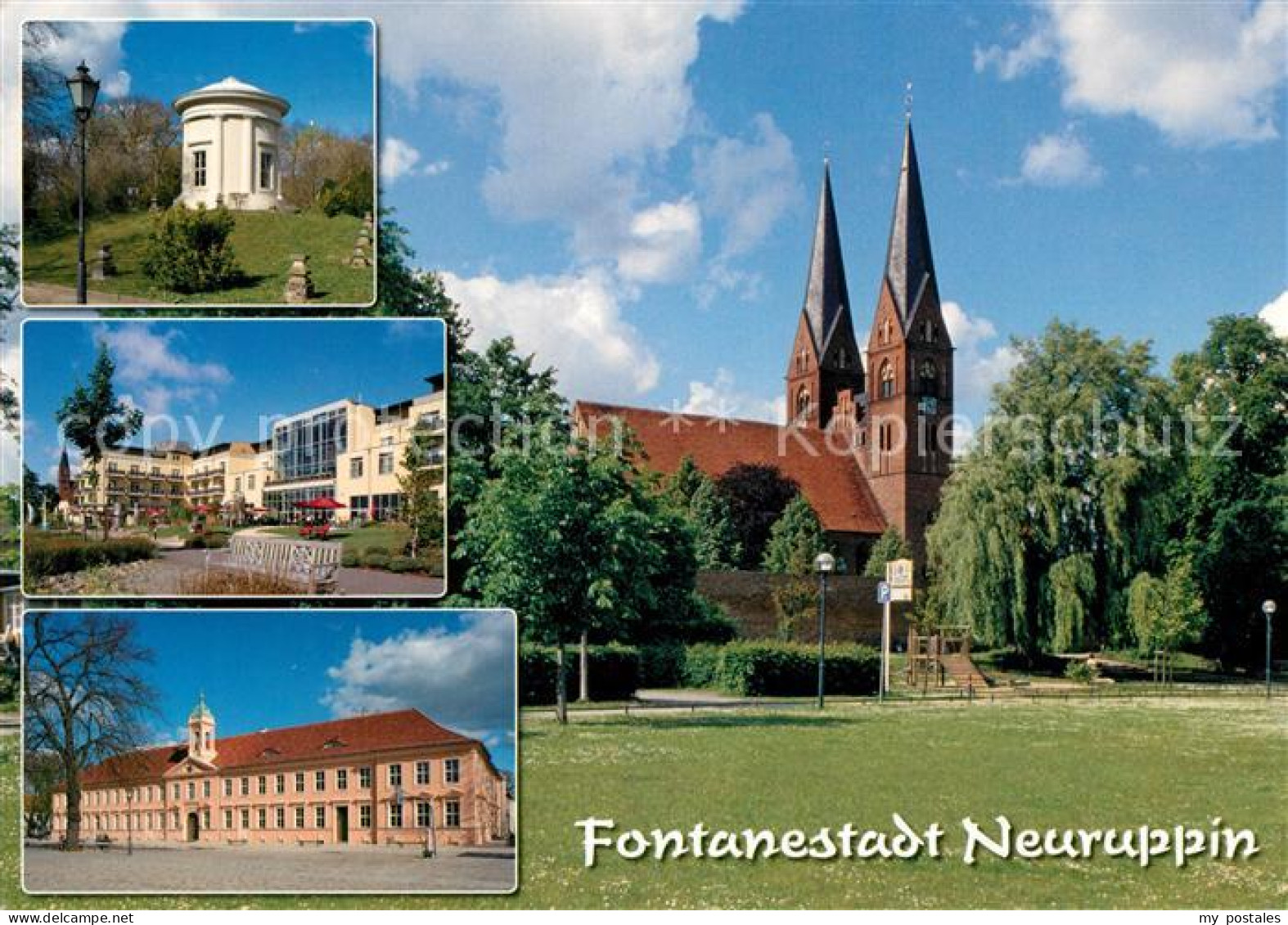 73228495 Neuruppin Tempelgarten Seehotel Fontane Altes Gymnasium Klosterkirche   - Neuruppin