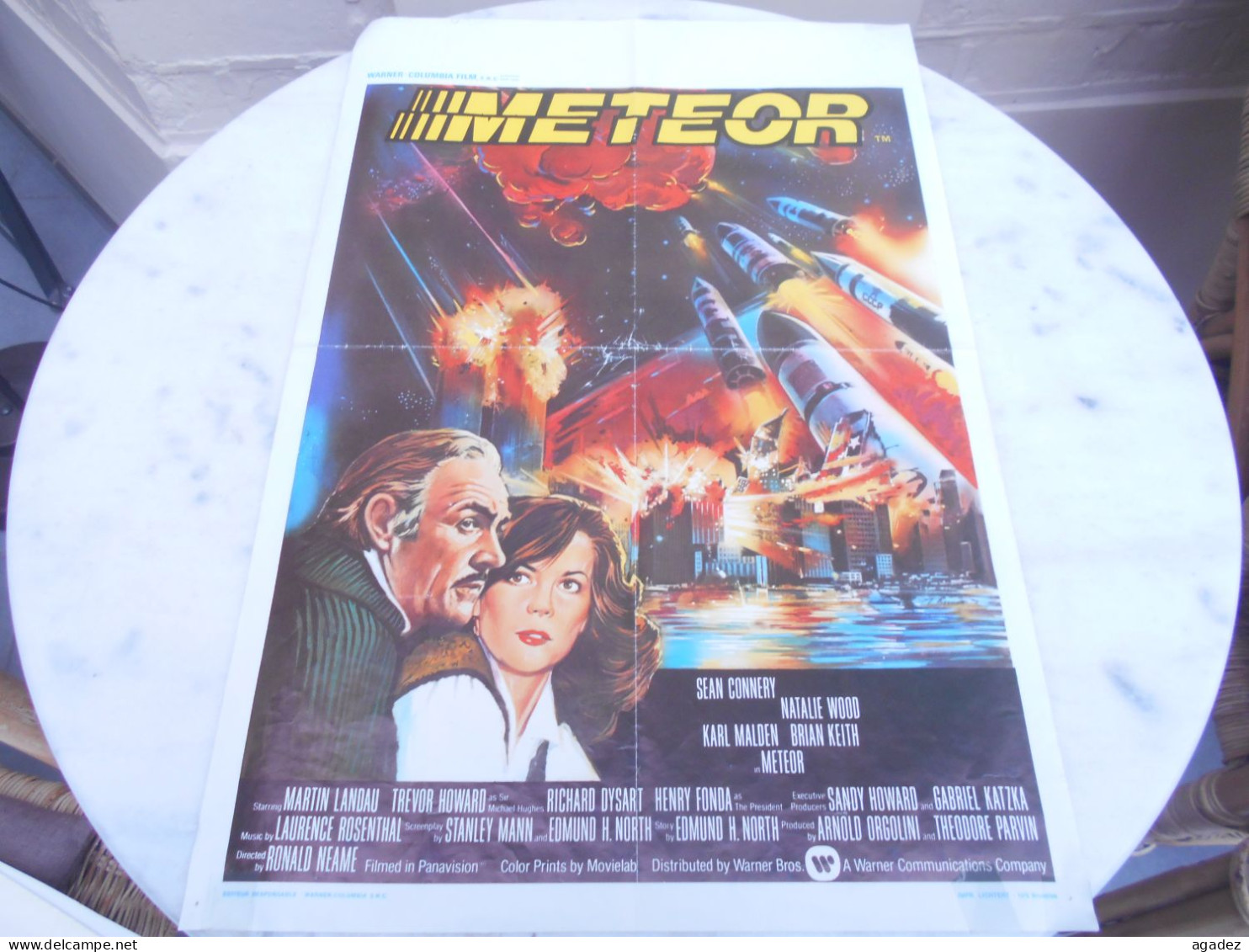 Ancienne Affiche Cinema Film " Meteor "  Sean Connery  Natalie Wood - Affiches