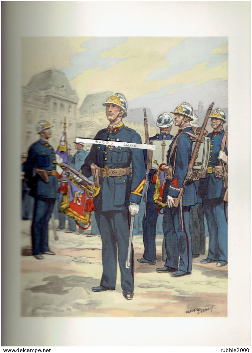 SAPEUR POMPIER DE LA VILLE DE PARIS OFFICIER CLAIRON GRANDE TENUE GRAVURE DE TOUSSAINT MAURICE - Firemen