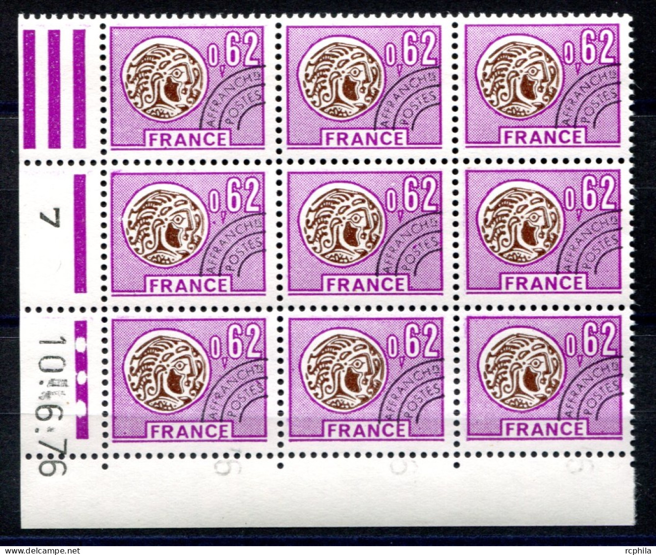 RC 27176 FRANCE COTE 10,80€ PRÉO N° 141 BLOC DE 9 COIN DATÉ DU 10.6.76 NEUF ¨¨MNH TB - Precancels