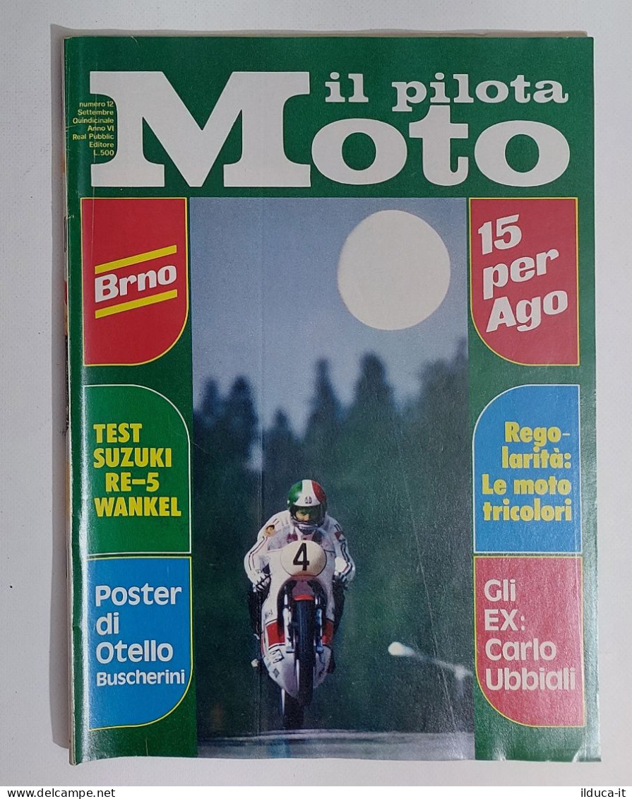 43966 Il Pilota Moto 1975 A. VI N. 12 - Brno; Suzuki; POSTER Otello Buscherini - Moteurs