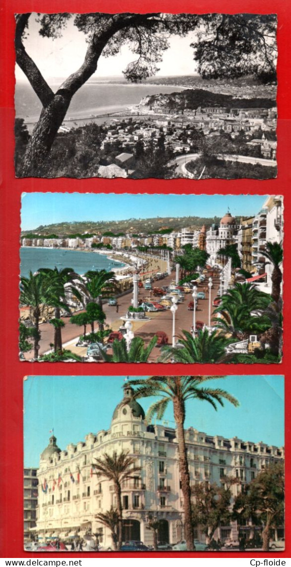 06 - NICE . " VUE GÉNÉRALE ", " LA PROMENADE DES ANGLAIS " & " L'HÔTEL BUHL " . 3 CPM - Réf. N°38565 - - Konvolute, Lots, Sammlungen