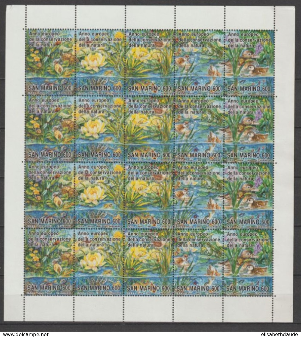 SAN MARINO - 1995 - ANNEE EUROPEENNE NATURE - FEUILLET YVERT N°1391/1395 ** MNH - Blocks & Kleinbögen