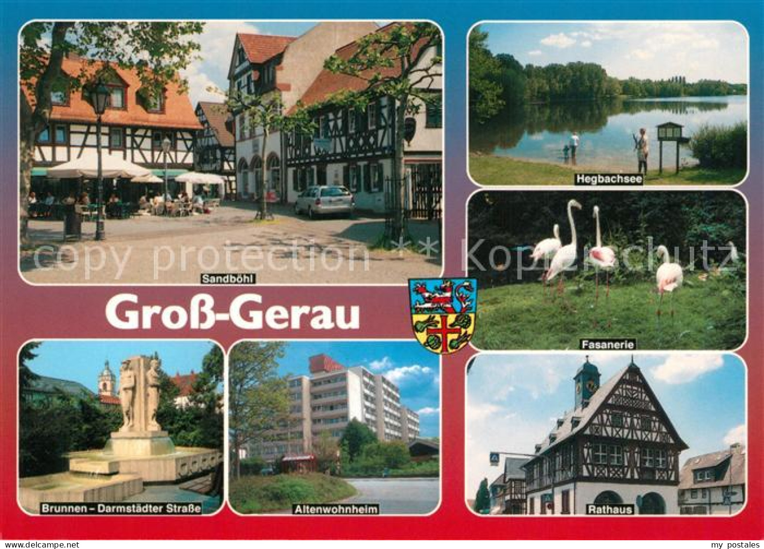 73228322 Gross-Gerau Sandboehl Brunnen Altenwohnheim Rathaus Fachwerk Fasanerie  - Gross-Gerau