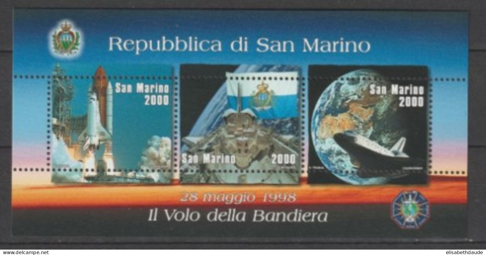 SAN MARINO - 1998 - NAVETTE SPATIALE / COSMOS - FEUILLET YVERT N°1574/1576 ** MNH - Hojas Bloque