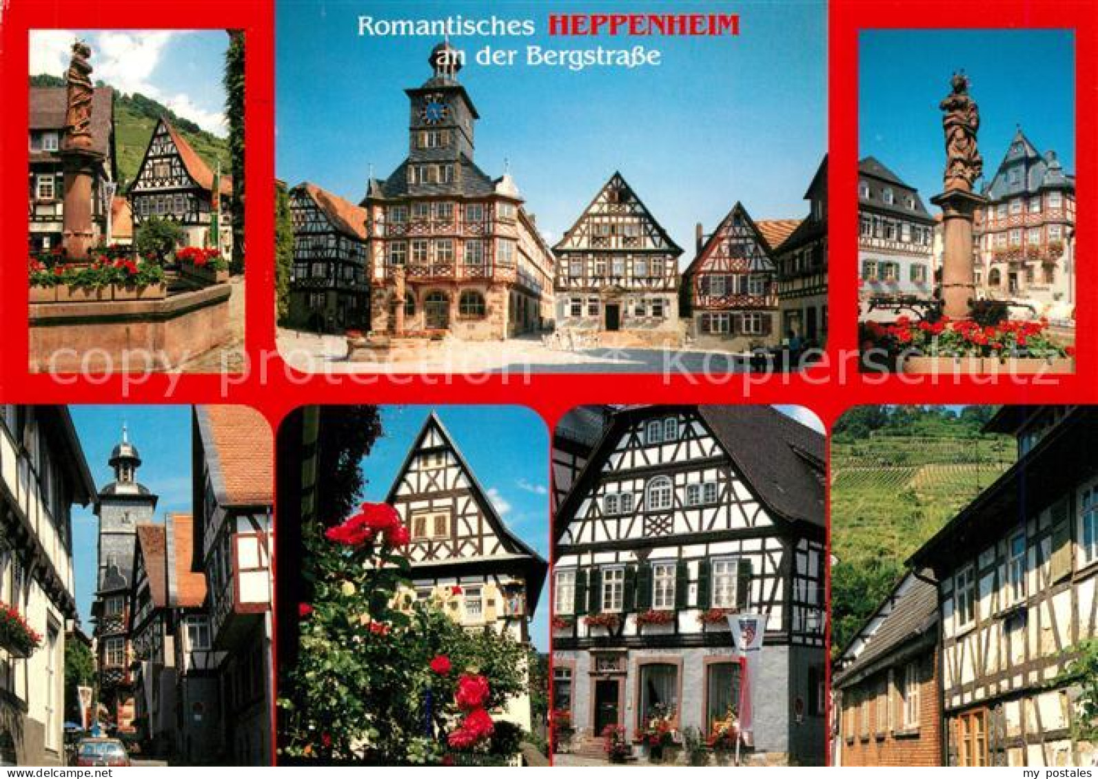 73228283 Heppenheim Bergstrasse Brunnen Marktplatz Rathaus Altstadt Fachwerkhaeu - Heppenheim