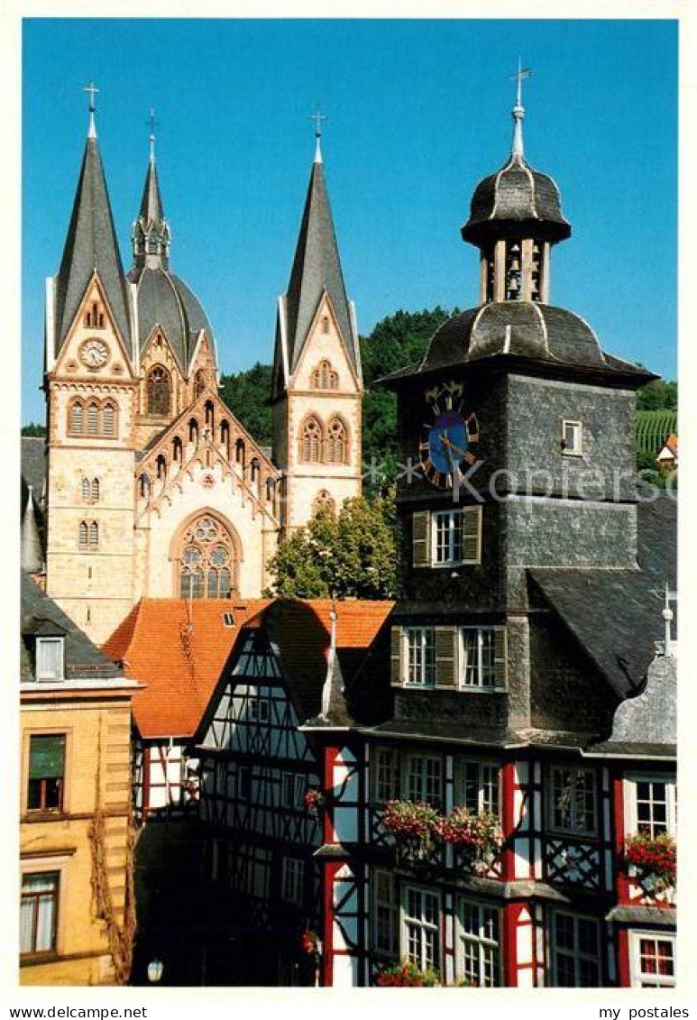 73228279 Heppenheim Bergstrasse Altstadt Mit Dom Rathaus Glockenturm Fachwerkhae - Heppenheim