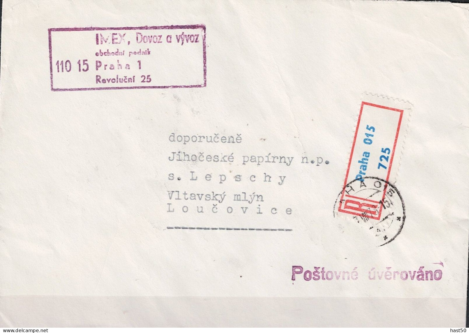 Tschechoslowakei CSSR - Einschreibebrief (Porto Entrichtet) 1978 Aus Prag 015 - Briefe U. Dokumente