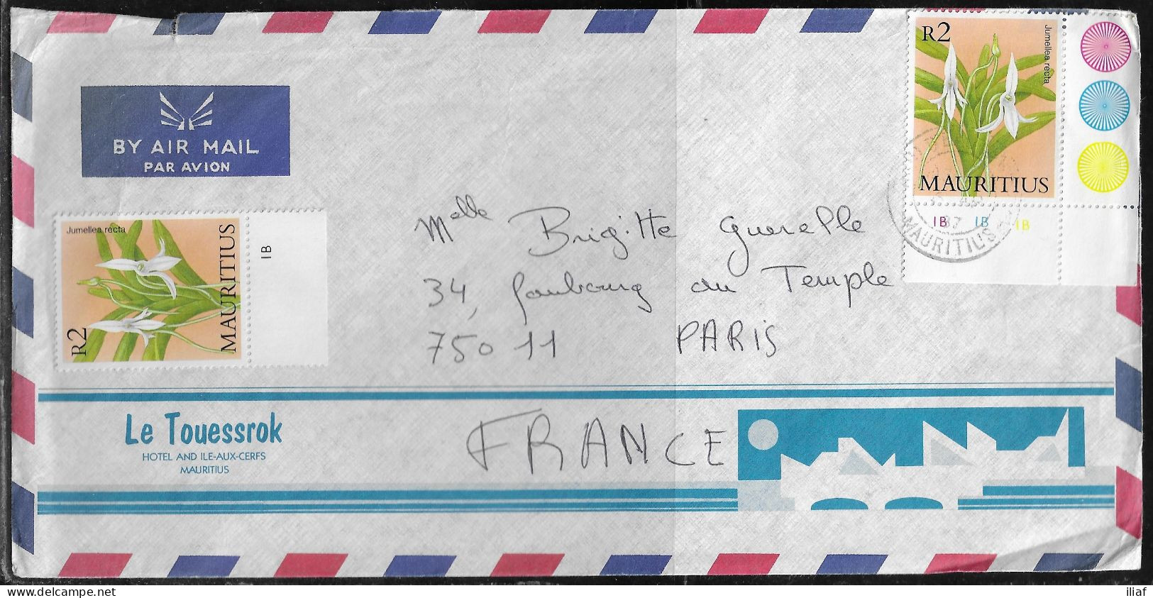 Mauritius. Stamps Sc. 635 On Air Mail Letter, Sent From Mauritius At 15.04.1987 To France. - Mauricio (1968-...)