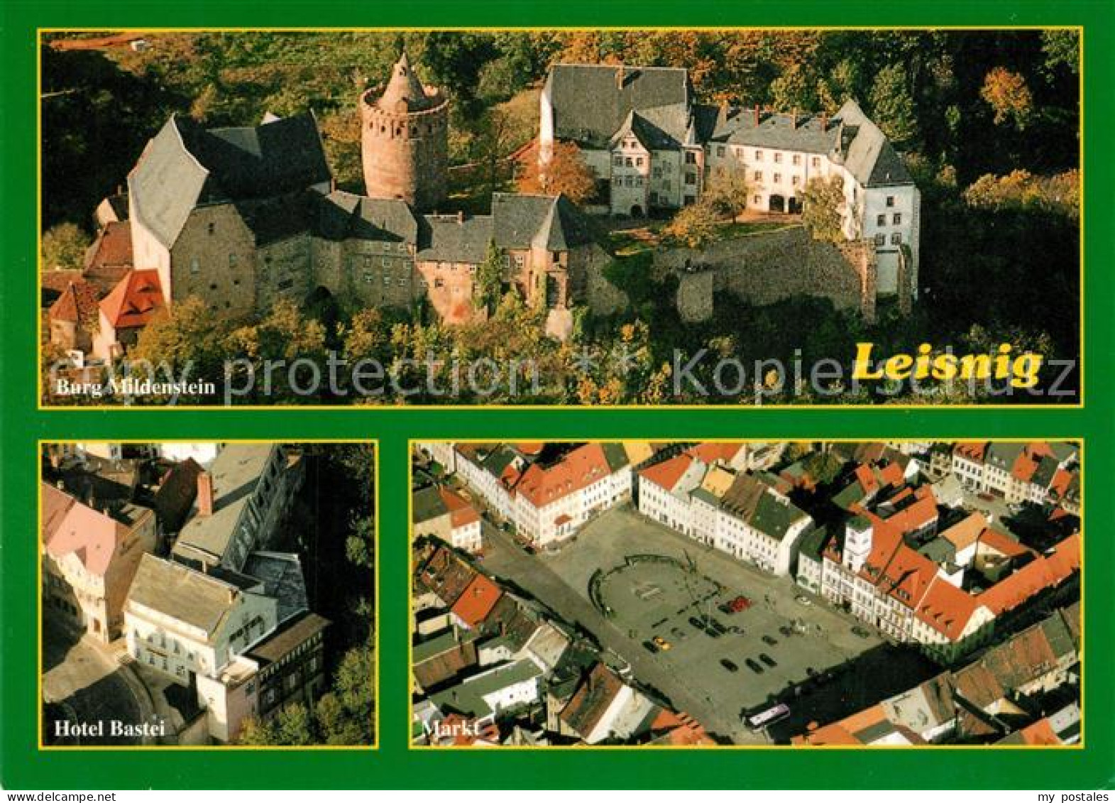 73227778 Leisnig Fliegeraufnahme Burg-Mildenstein Hotel-Bastei Markt  Leisnig - Leisnig