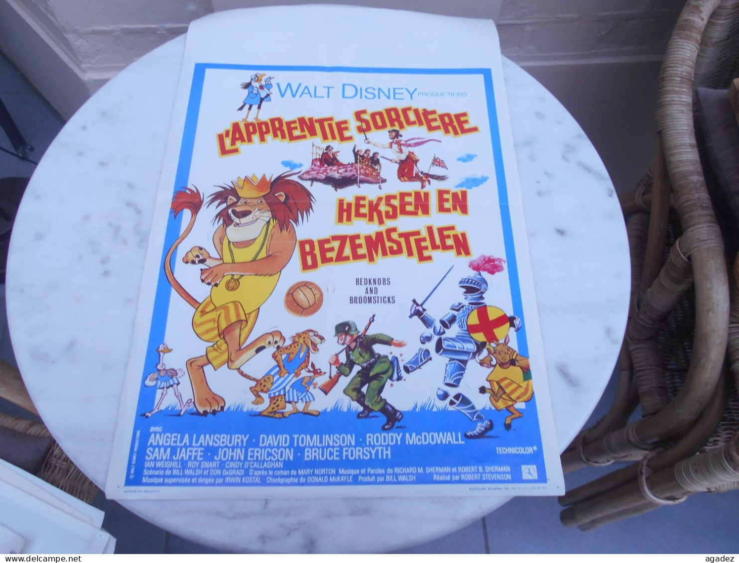 Ancienne Affiche Cinema Film " L'apprentie Sorcière " Walt Disney 1971 - Affiches