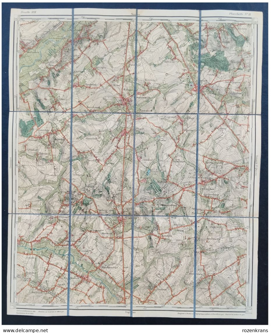 Topografische En Militaire Kaart STAFKAART Denderwindeke Neigem Nieuwenhove Vollezele Tollembeek Pollare Pajottenland - Cartes Topographiques