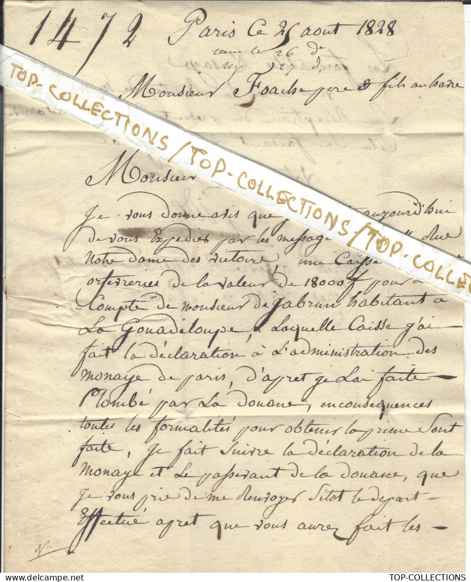 1828 Paris > Le Havre Foache  GUADELOUPE  Baie-Mahaut    LUTTE  CONTRE L’ESCLAVAGE EDUCATION DES ESCLAVES EN GUADELOUPE - 1800 – 1899