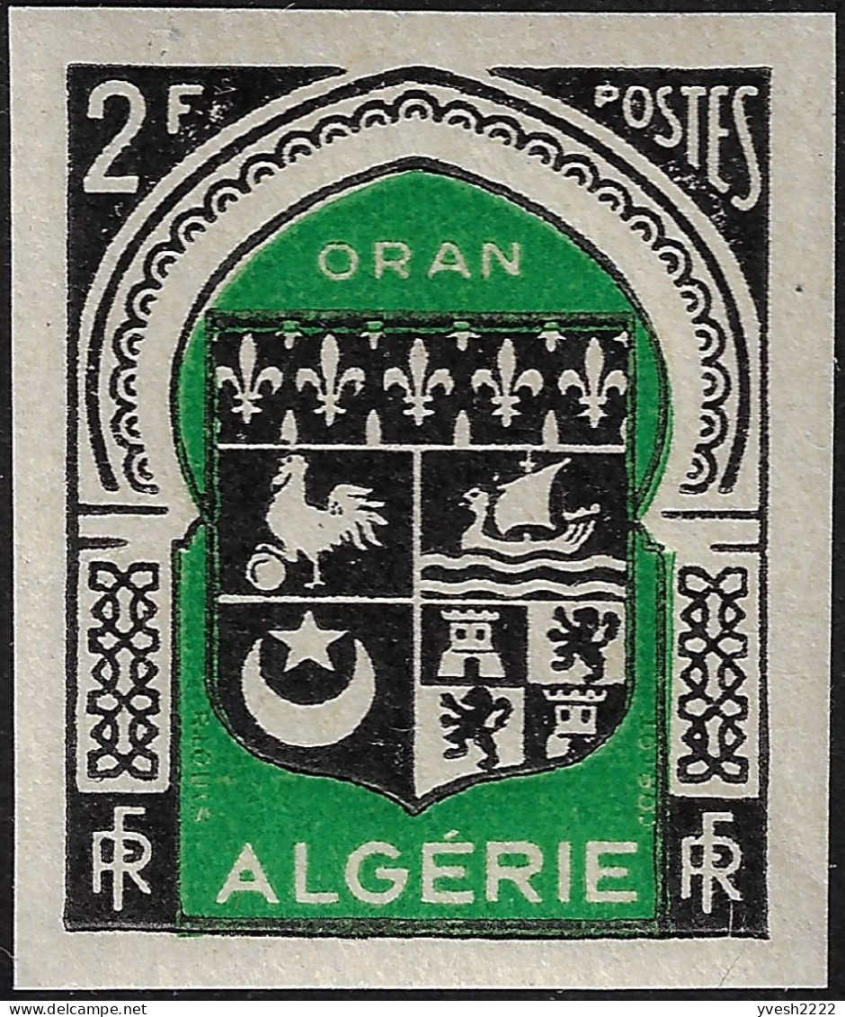 Algérie 1947 Y&T 254 à 265. Non dentelés. Neufs sans charnières, MNH. Armoiries des villes